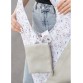 Женская сумка хобо белая с цветочным принтом Sambag