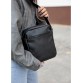 Жіноча сумка месенджер чорна з екошкірами. Sambag