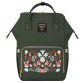 Рюкзак для мам Diaper Bag Dark Green Embroidery Sunveno