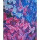 Вертикальная сумка с ярким сине-розовым принтом бабочек Traum