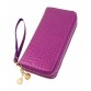 Женский кошелек фиолетового цвета с тиснением под кожу крокодила Traum