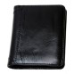 Кожаный бумажник черного цвета без застежки Traum