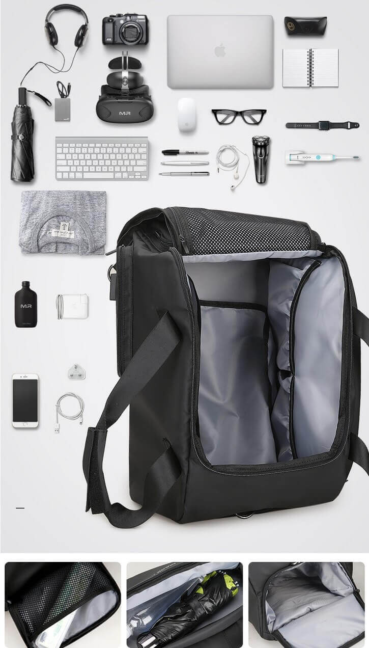 Дорожная сумка - рюкзак с USB портом Maxtravel MR7091Black
